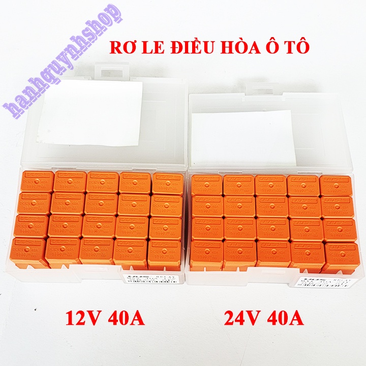 Hộp 20 Rơ le điều hòa ô tô 5 chân 12V 40A hoặc 24V 40A màu cam hàng đẹp loại 1
