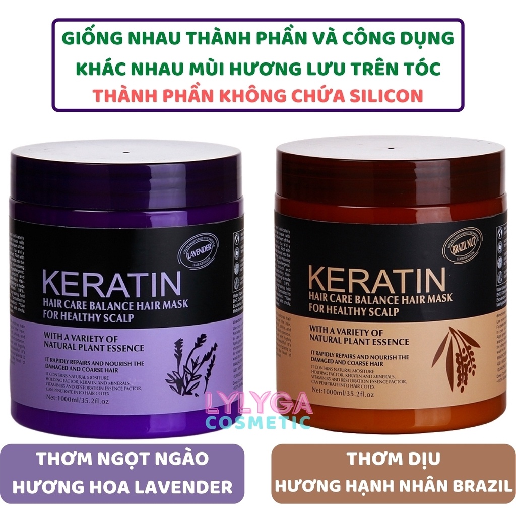 Kem ủ tóc KERATIN COLLAGEN 1000ML LAVENDER BRAZIL NUT - Ủ hấp tóc cung cấp dưỡng chất KERATIN tự nhiên UT08