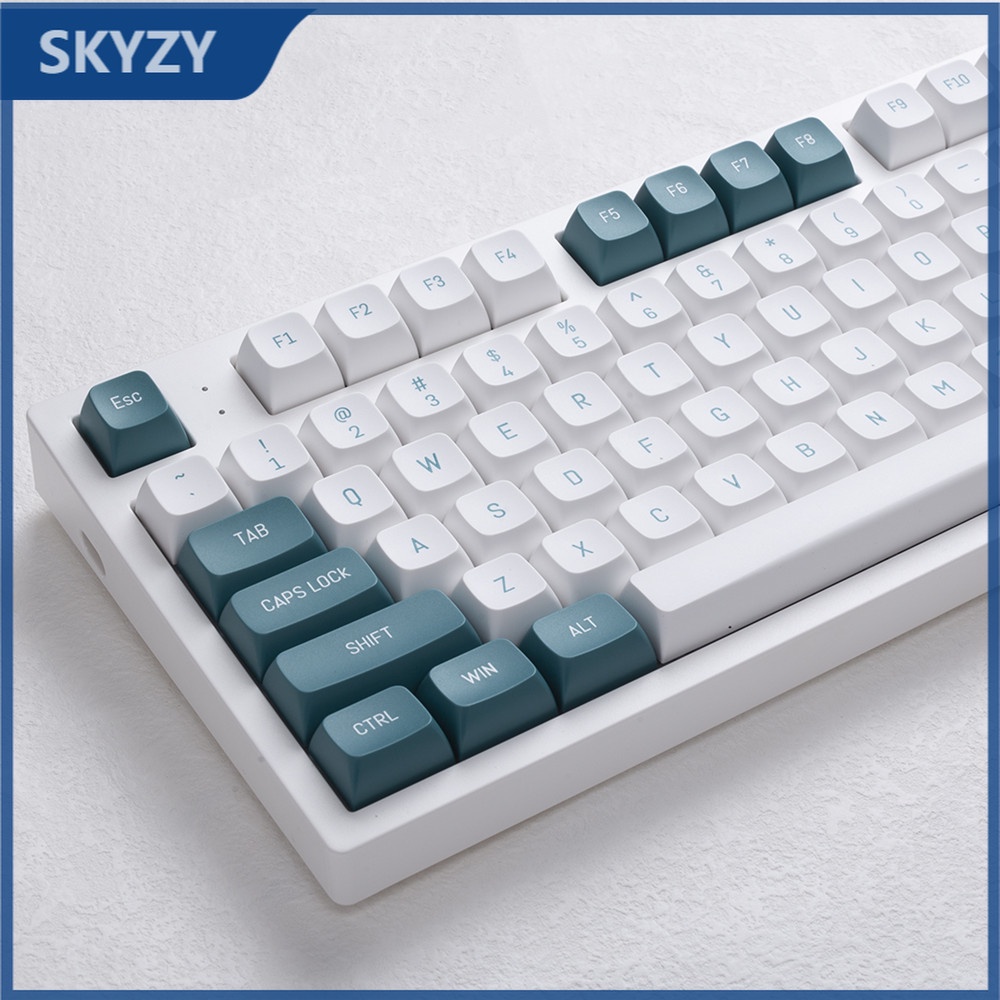 148 Phím White Green Keycaps CSA Profile PBT Double Shot bàn phím cơ Keycap