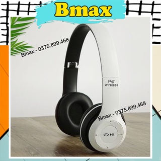 Tai nghe bluetooth chụp tai - Tai nghe có dây P47 thể thao cá tính âm thanh hay bass mạnh pin khỏe dùng cho cả laptop pc