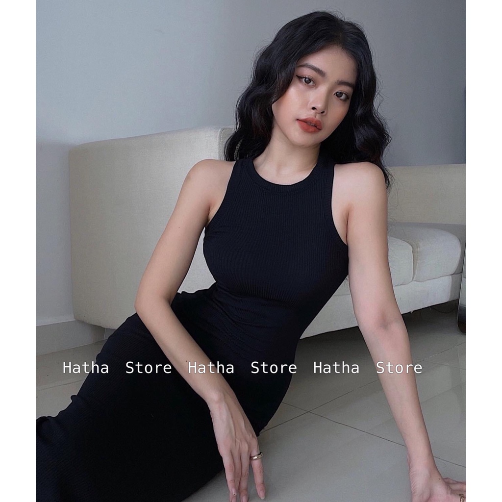 HOTTREND - ĐẦM BODY ĐEN NỮ THUN TĂM GÂN TÔN DÁNG CHE ĐẦU GỐI KÈM ẢNH THẬT | BigBuy360 - bigbuy360.vn