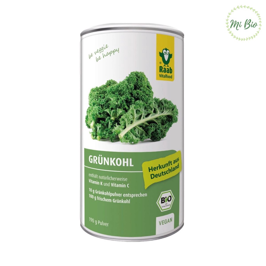 Bột cải xoắn Kale hữu cơ 190gr - Raab