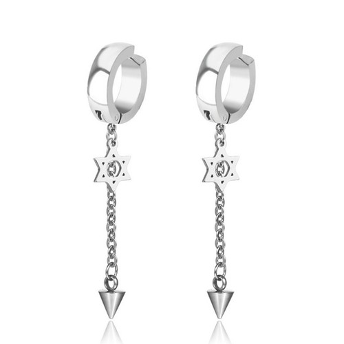 Bông Tai Nam Loại Kẹp Ko Cần Bấm Lỗ Tai Thép Titan Ko Rỉ TT 3608 - 1 Cái