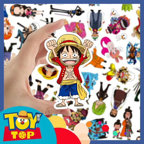 Sticker dán : Hình dán One Piece - Luffy mũ rơm dùng dán mũ bảo hiểm, laptop, vali ....