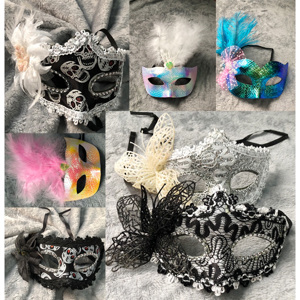 Mặt nạ hóa trang Halloween nửa mặt công chúa / mặt lạ cosplay