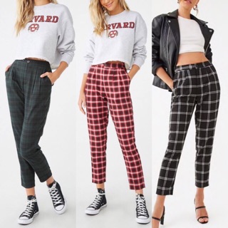 Quần baggy sọc caro F21