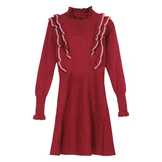 Váy len dáng xòe cổ cao (ORDER)