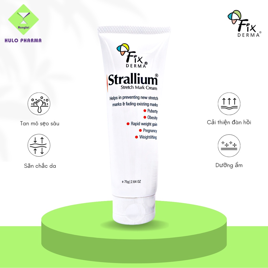 Kem Làm Mờ Vết Rạn Da Cho Bầu Và Phụ Nữ Sau Sinh Fixderma Strallium Stretch Mark Cream 75g