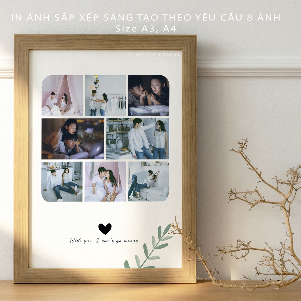 In Ảnh Theo Yêu Cầu - Sáng Tạo 8 Ảnh Kèm Ghi Chú - Size A3, A4 - Tiệm in Memories - In Ảnh Để Bàn, In Hình Treo Tường