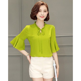Áo Cổ Nhún Bèo Tay Loe