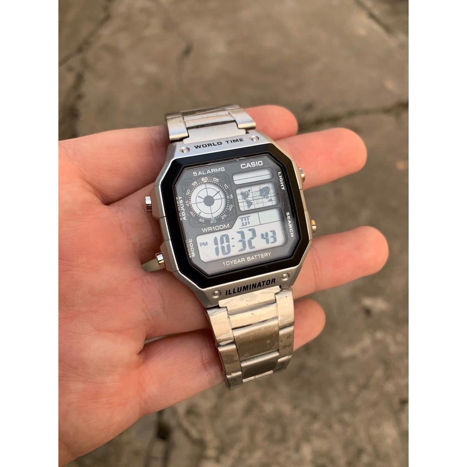 Đồng hồ nam Casio AE1200 dây thép không gỉ , classic , Tặng kèm box thiếc- Nam Duong watches | BigBuy360 - bigbuy360.vn