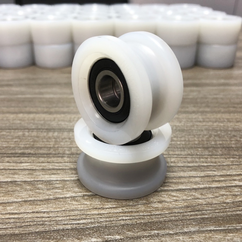 BÁNH XE CON LĂN NHỰA ÉP VÒNG BI ĐÔI/Dòng bánh xe CAO CẤP cho nhà sản xuất RAY LUA TREO chuyên nghiệp.