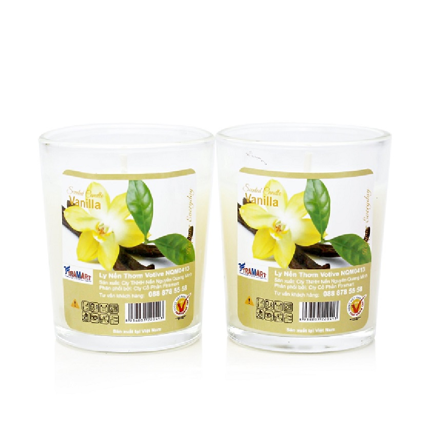 Combo 2 ly nến thơm votive Eden Candle FTRAMART NQM0413 Vanilla Hương vani