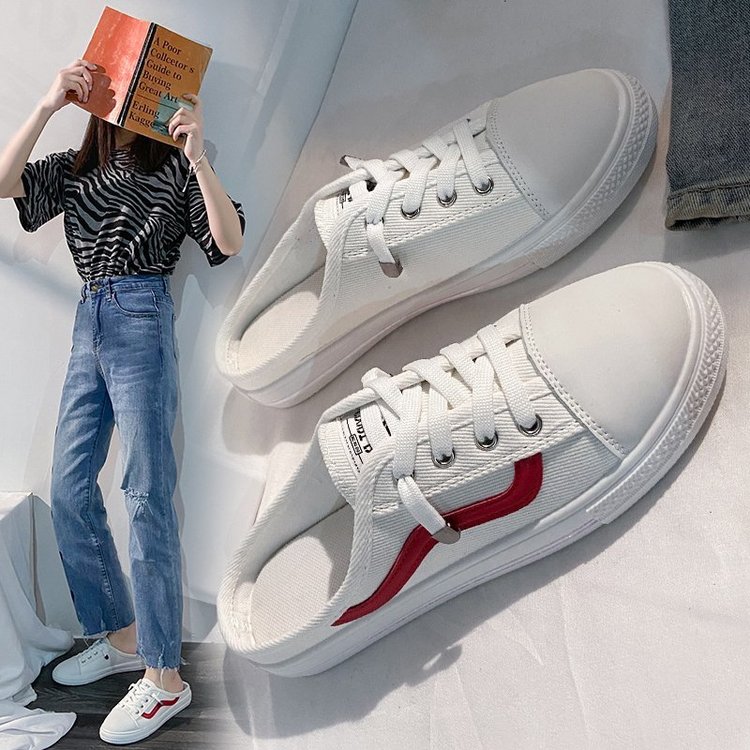 Dép Vải Canvas Đế Bằng Phối Ren Xinh Xắn Thời Trang Cho Nữ | BigBuy360 - bigbuy360.vn