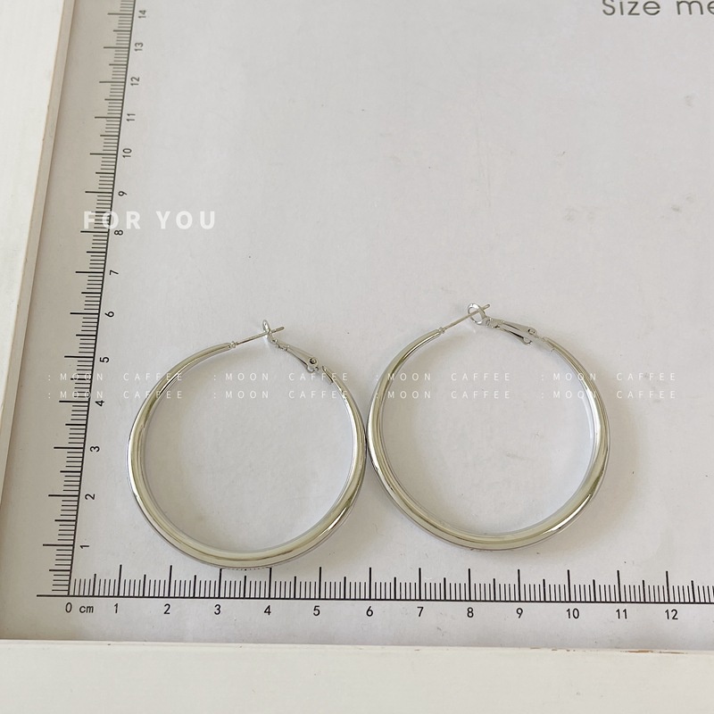 Bông Tai Xi Bạc 925 Tròn Size Lớn Cao Cấp -Trang Sức TNC JEWELLERY