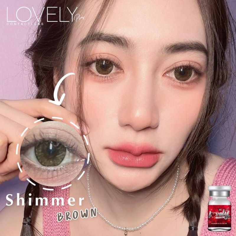 [ 𝐆𝐈𝐀𝐎 𝐇𝐎̉𝐀 𝐓𝐎̂́𝐂 𝐇𝐂𝐌 ] Lens Shimmer Gray &amp; Brown 0 độ - Áp tròng Xám &amp; Nâu Tây Giãn To hot hit