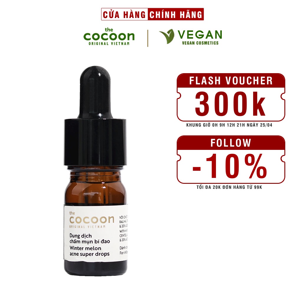 Dung dịch chấm mụn bí đao cocoon 5ml Thuần Chay