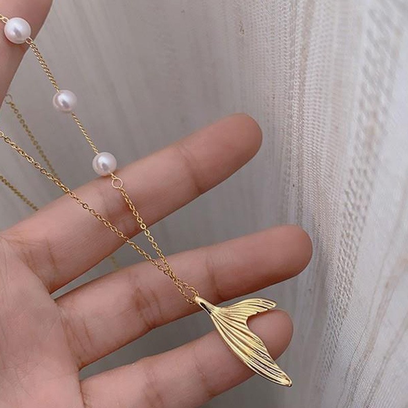 Vòng cổ dây chuyền nữ dễ thương thanh lịch  Đuôi cá nhẹ nhàng phong cách Lolita hàn quốc V109