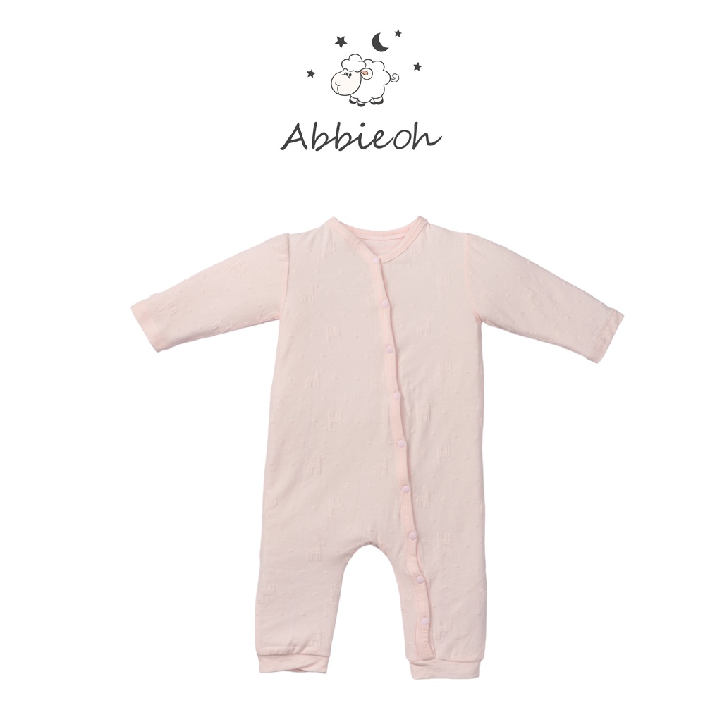 Bộ quần áo Bodysuit cotton dài tay ABBIEOH thiết kế có túi cho bé gái, bé trai  0-12 tháng BD207 - B062