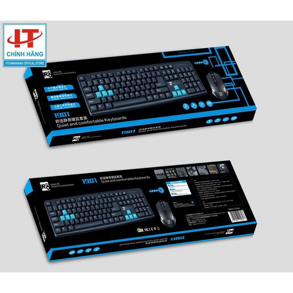 Combo bàn phím - chuột R8-1901 Cổng USB | BigBuy360 - bigbuy360.vn