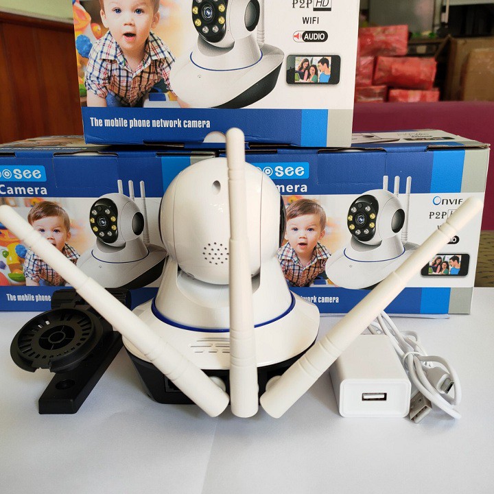 [GIÁ SẬP SÀN] CAMERA 3 RÂU YOOSEE 8LED 2.0MPX FHD 1080P XOAY 360 ĐỘ SIÊU NÉT - CÓ MÀU BAN ĐÊM | BigBuy360 - bigbuy360.vn