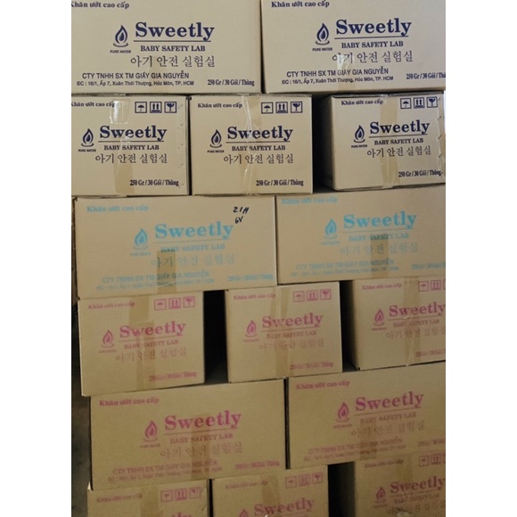 Khăn ướt Hàn Quốc Sweetly không mùi 60 miếng