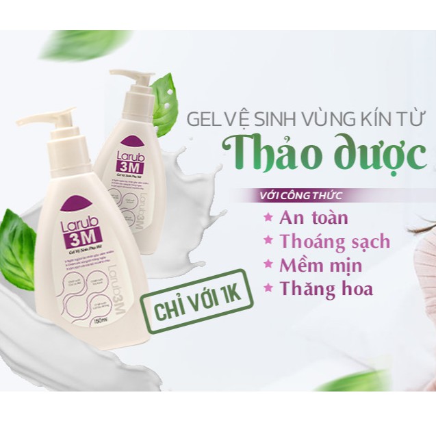 Gel Vệ Sinh Âm Đạo Thảo Dược Larub 3M Cho Mẹ Bầu Mẹ Sau Sinh - Viêm Âm Đạo, Làm Hồng, Se Khít Vùng Kín