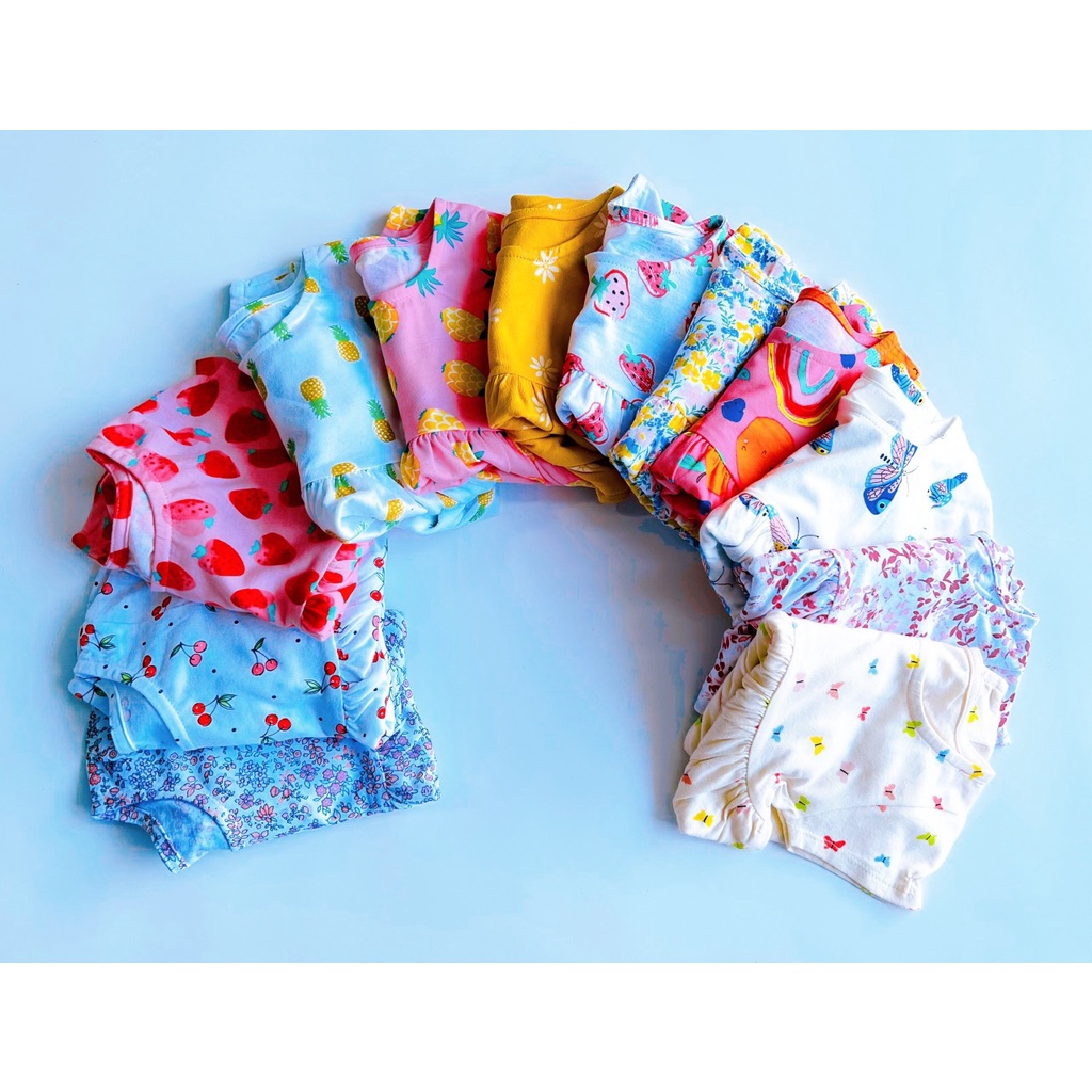 ĐẦM THUN TAY NGẮN NHIỀU MÀU HOẠ TIẾT DỄ THƯƠNG CHO BÉ 9-22KG