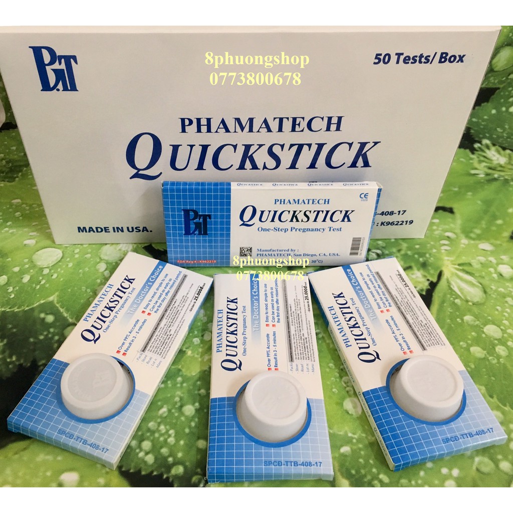 Que thử thai Quickstick hàng chính hãng Công Ty PHAMATECH sản xuất tại Hoa Kỳ