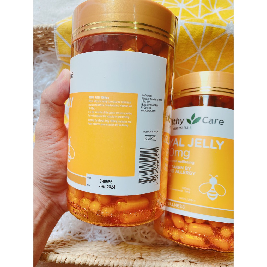Sữa ong chúa Royal Jelly 100mg Healthy Care Của Úc 365 viên -Út store