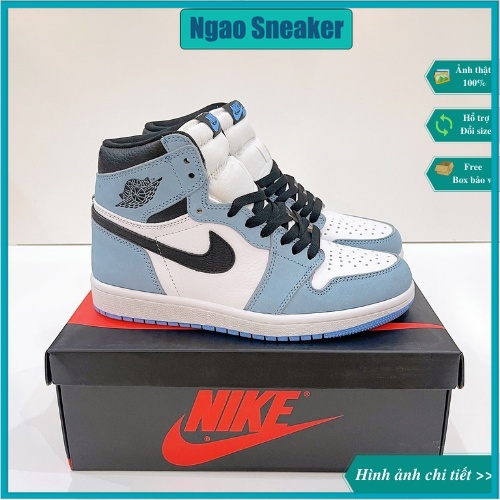 Giày sneaker Jordan High University Da phấn - BẢN ĐẸP FULLBOX KÈM 1 DÂY PHỤ
