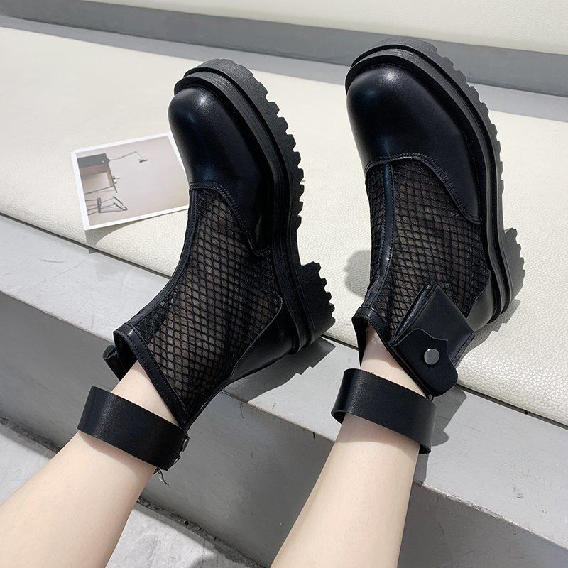 High Tube Breathable Mesh Sandal Boots2021New European Korean Style All-Match Platform Hollow-out Dr. Martens Boots Summer Sandals