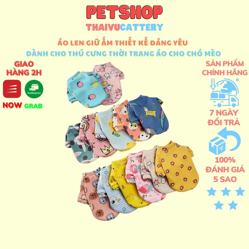 Áo Len Giữ Ấm Thiết Kế Đáng Yêu Dành Cho Thú Cưng thời trang áo cho chó mèo- thaivucattery