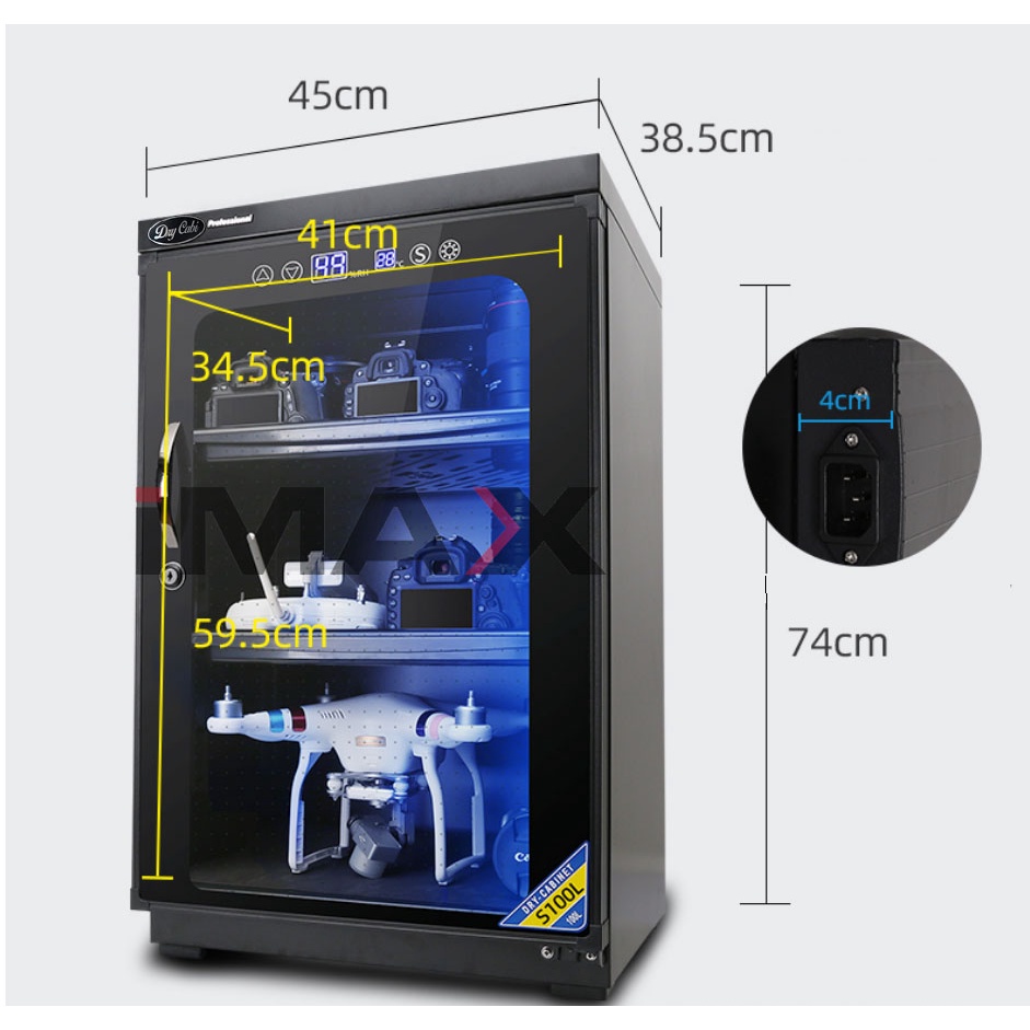 Tủ chống ẩm cao cấp Dry Cabi ATS100, 100 lit có đèn khử mốcHàng chính hãng