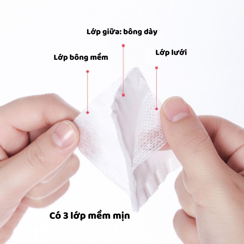 Bông tẩy trang COTTON Pads 3 lớp túi 222 miếng hàng nội địa trung