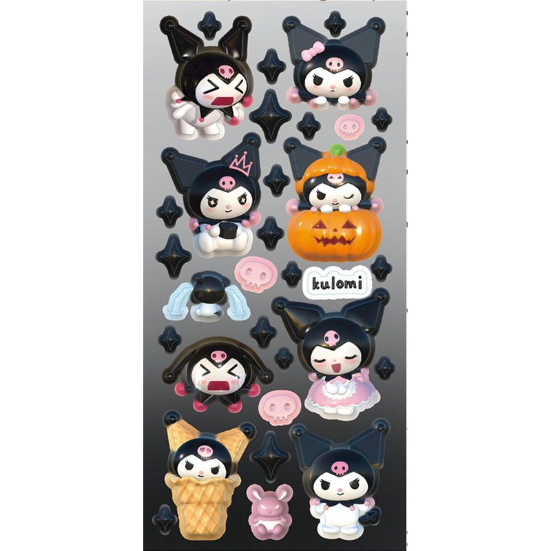 1 Tấm Nhãn Dán Trang Trí Hành Lý / Ván Trượt / Laptop Họa Tiết Hoạt Hình Kuromi My Melody Girl Màu Gradient Dễ Thương Diy