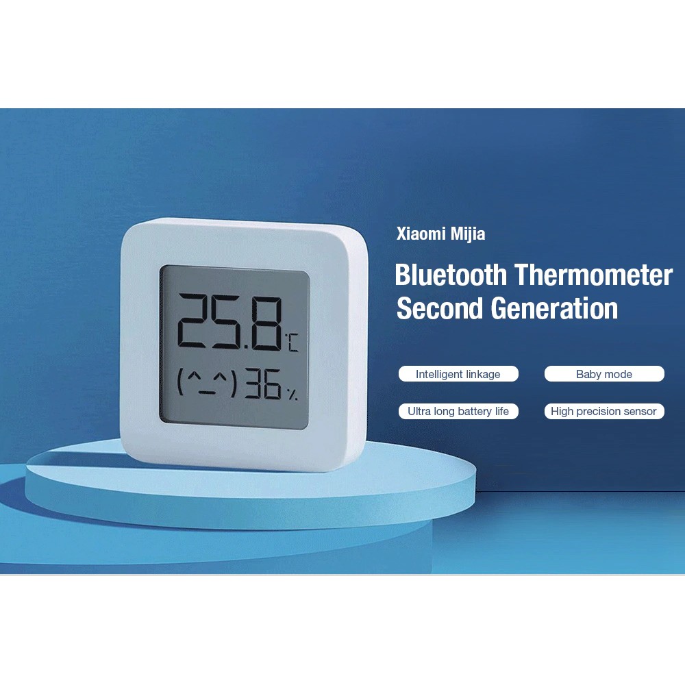 Nhiệt kế đo nhiệt độ/độ ẩm Xiaomi Mijia 2nd cảm biến thông minh Bluetooth hỗ trợ ứng dụng mihome chất lượng cao