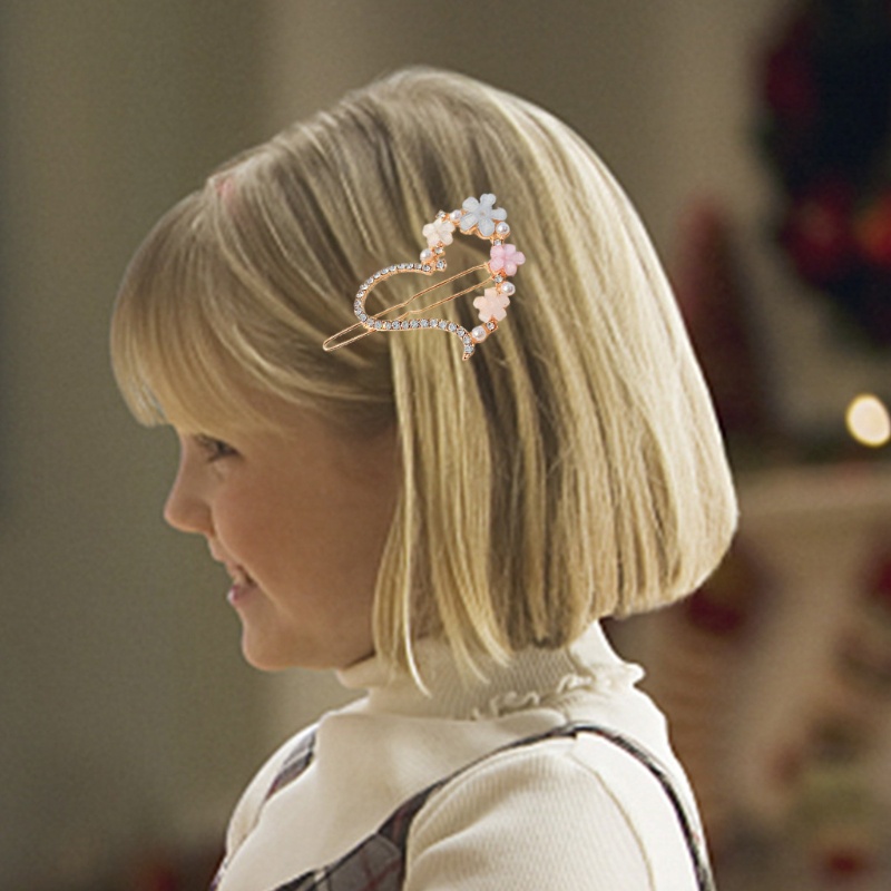 Kẹp Tóc Hợp Kim Hình Hoa Đính Đá Xinh Xắn Cho Nữ