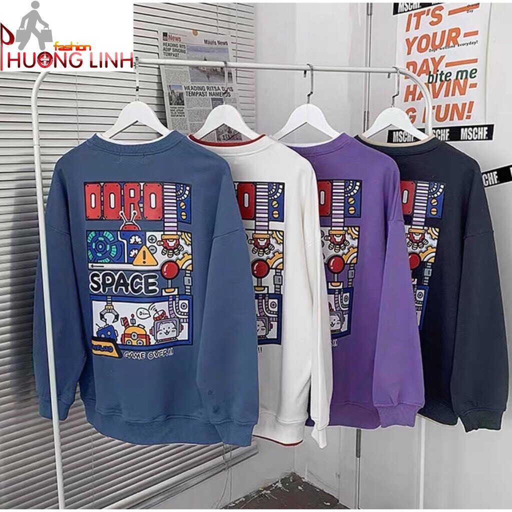 Áo nỉ cổ tròn sweater unisex Game over - Trang phục thu đông - Áo nỉ mùa lạnh