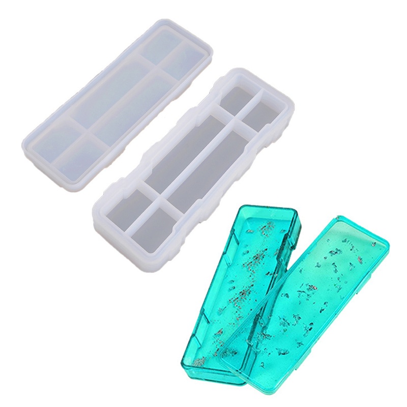 Khuôn Silicone Làm Hộp Đựng Bút Chì Hình Vuông Nhỏ Diy