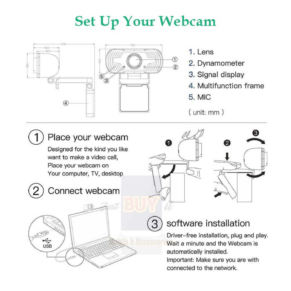 Webcam Hd Usb 2021 1080p Góc Rộng Kèm Micro Hd Phích Cắm Và Sử Dụng Cho Laptop Pc-502