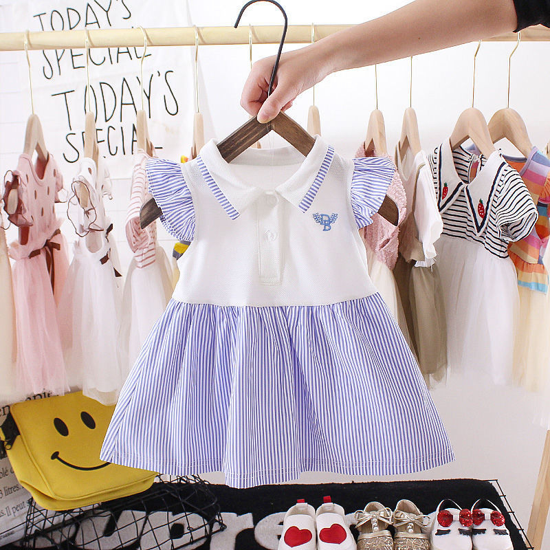 Đầm công chúa phong cách mùa hè không tay in họa tiết dễ thương cho bé gái 0-4 tuổi