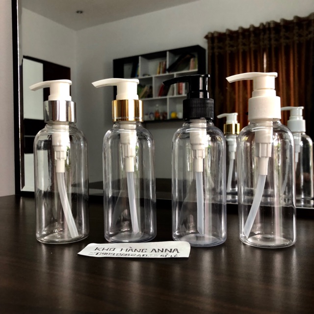 Chai lọ 100ml / 150ml màu nâu, trong suốt chiết mỹ phẩm- chai pet nhựa xịt sương/ xịt giọt/ nắp nhôm/ nắp bật/ xịt kính