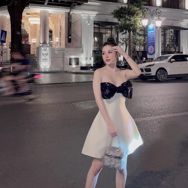 Váy tacta nơ kim sa sang chảnh