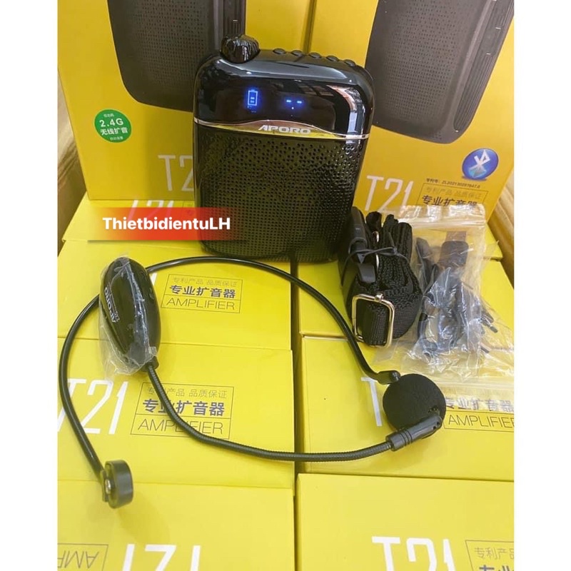 Máy Trợ Giảng Không Dây Aporo T21 sóng 2.4G / T21 Có dây Mới 2021 Kết Nối Bluetooth