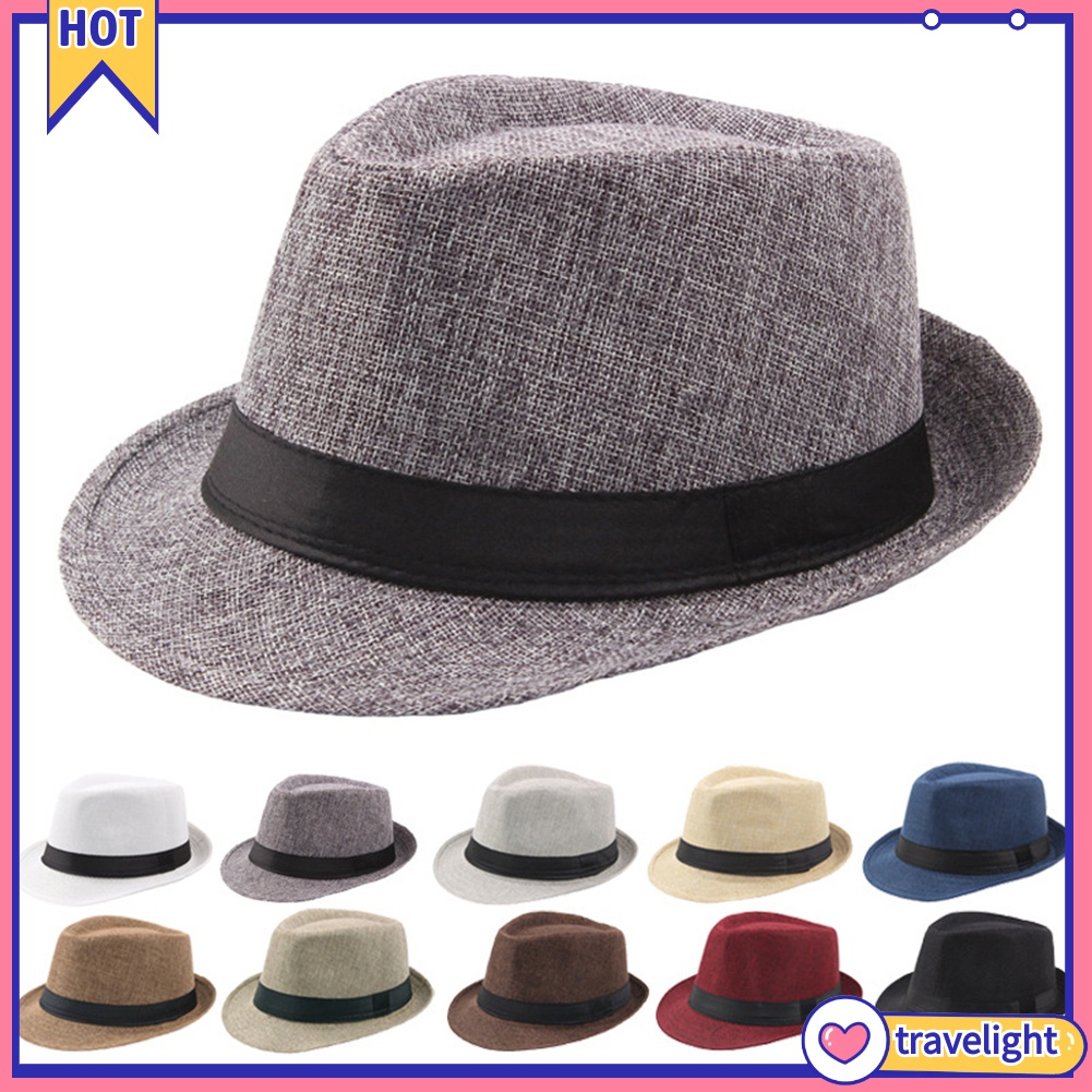 [Travelight] Nón Fedora Rộng Vành Màu Trơn Thời Trang Mùa Hè Cho Nam