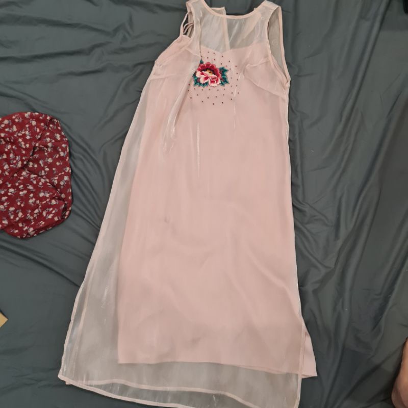 Váy quý phi mẫu đơn hồng RIRI