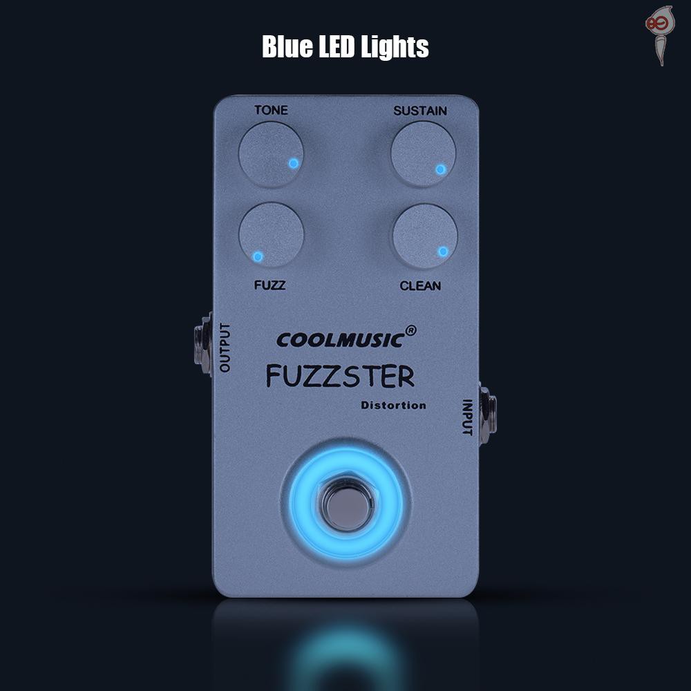 X&S COOLMUSIC C-FC1 Fuzzster Distortion Guitar Effect Pedal Bass Fuzz Pedal for Electric Guitars Alluminum Alloy Shell Silver