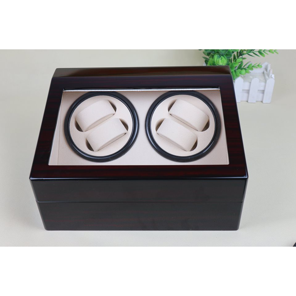 Hộp Đựng Đồng Hồ Cơ 4 ổ xoay + 6 ngăn trưng bày gỗ