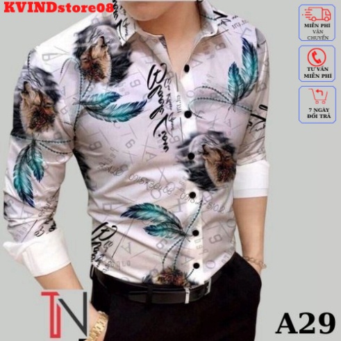 ⭐ Áo Sơ Mi Nam Dài Tay Vải Cotton Lụa Thái Chống Nhăn Chống Xù Cực Sang Trọng _KVINDstore08